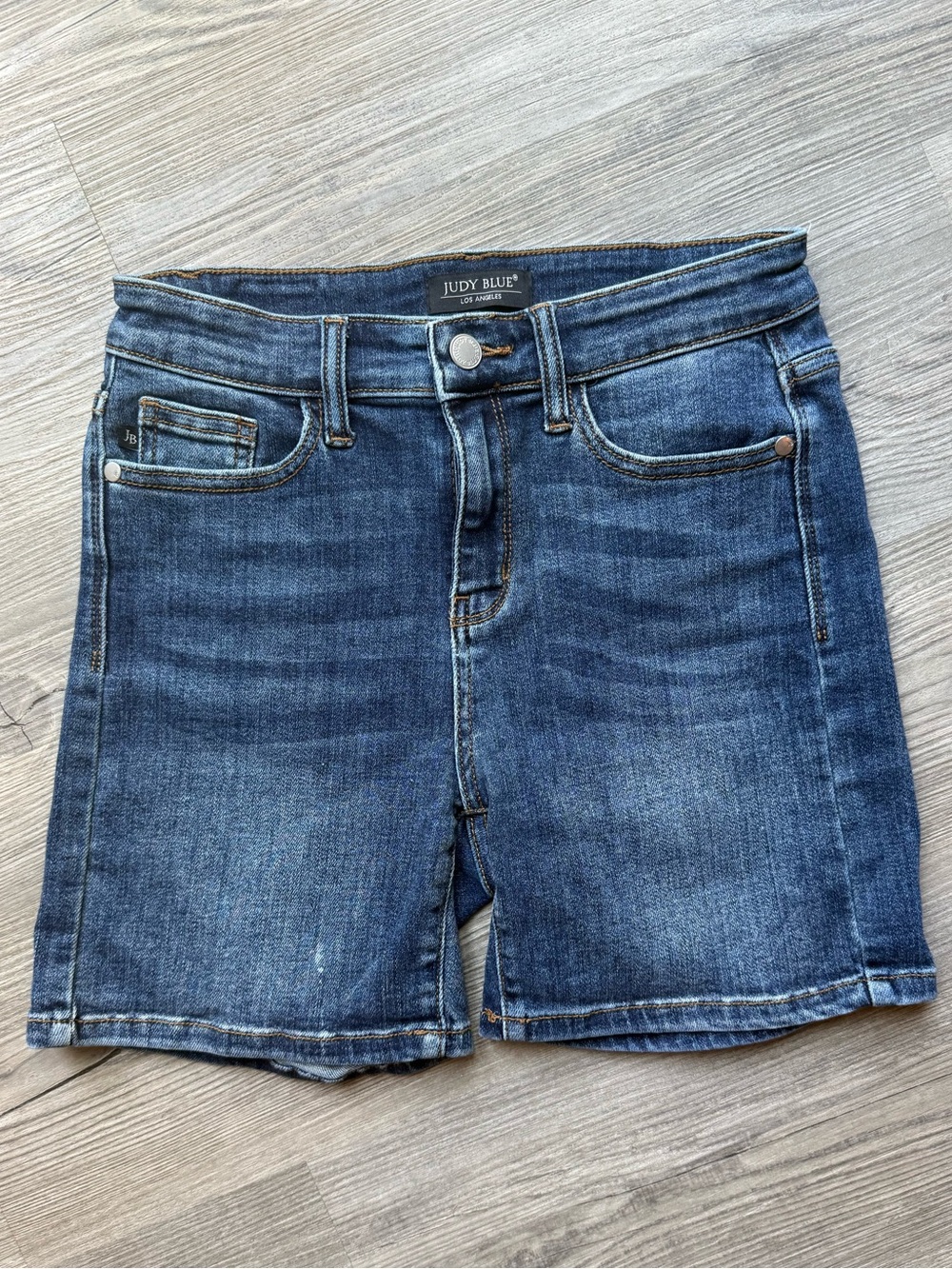 Judy Blue Denim Shorts Womens S Blue High Rise Stretch Medium Wash